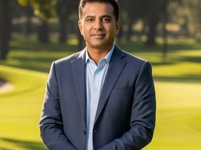 CEO golfer using pre-shot routine for performance under pressure