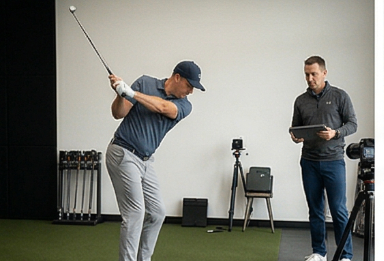 Golf swing analysis showing early extension compensation pattern at ATX Golf Performance Austin