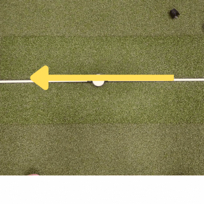 Eye line alignment golf lesson showing effect on swing path