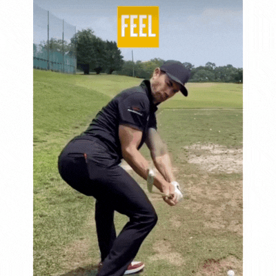 Golf lesson demonstrating feel versus reality in swing mechanics