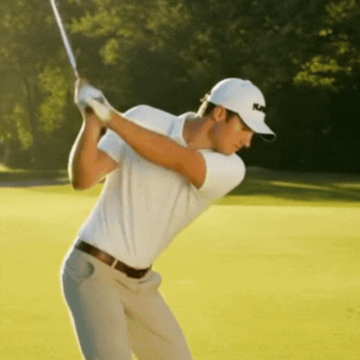 Speed golf swing showing hip torque and rotation for power