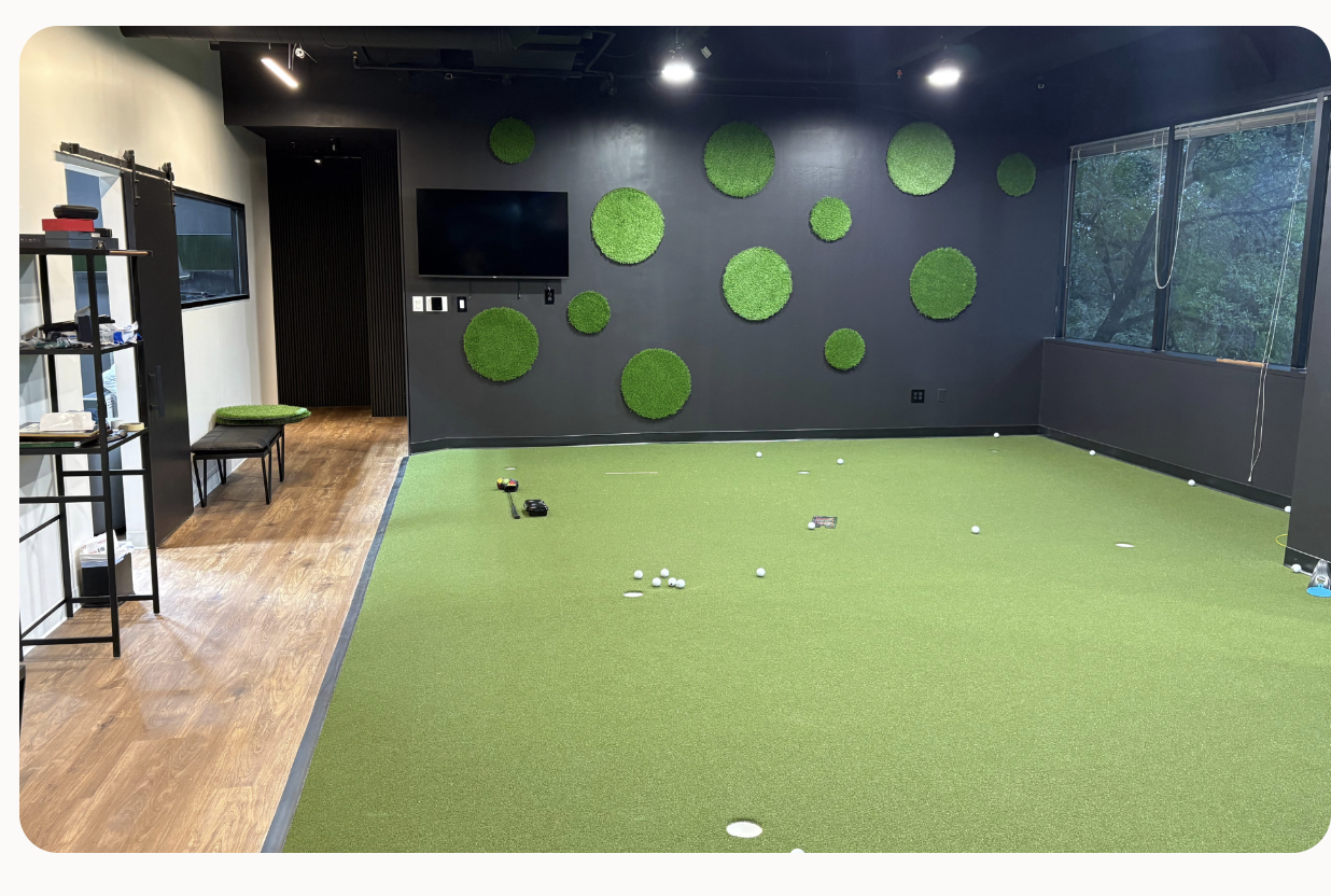 Indoor golf coaching studio at ATX Golf Performance