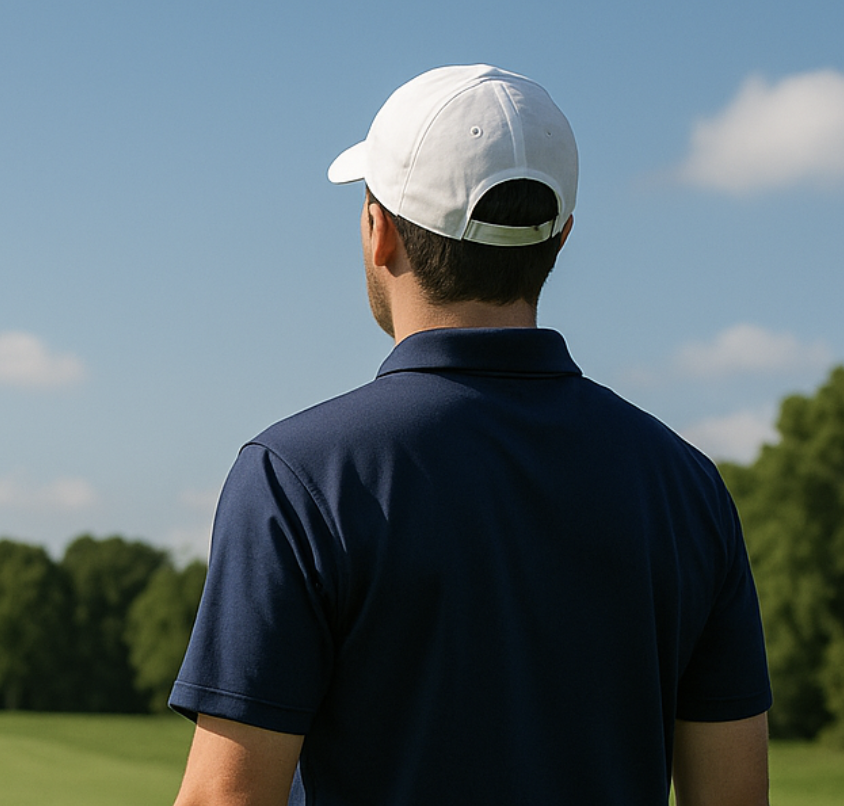 Golf swing analysis showing ball flight patterns and club path data
