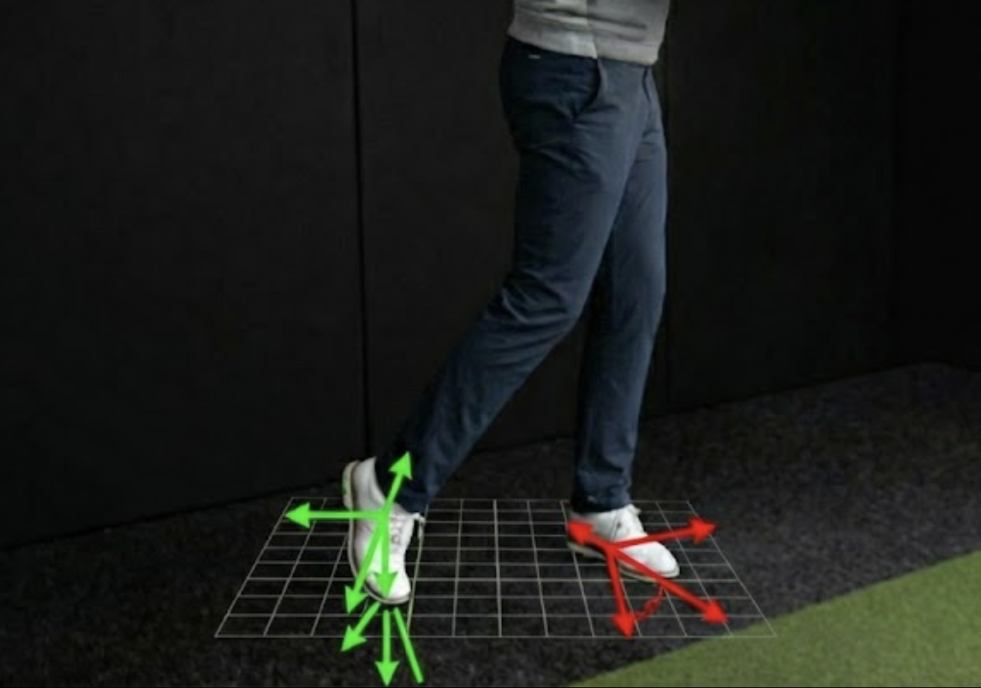 Golf swing analysis of trail and lead foot pressure at ATX Golf Performance Austin