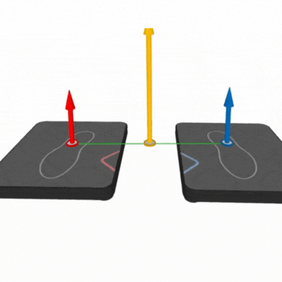 Force plate data showing pressure shift and vertical ground reaction forces during a golf swing