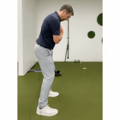 Golf lower body drill demonstration for swing consistency