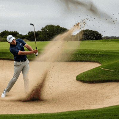 Austin Texas golfer playing in windy conditions on the course