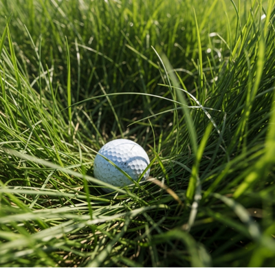 Golfer playing a shot from thick rough grass with proper technique