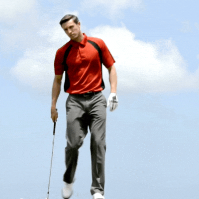 Golfer in pre-shot routine demonstrating mindful presence on the course