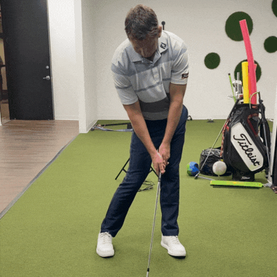 Golf impact position drill at ATX Golf Performance Austin