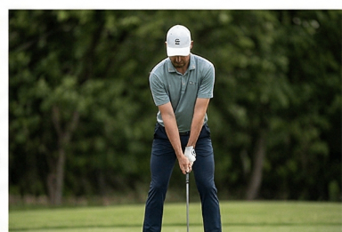 Golfer focused on target with clear mind at ATX Golf Performance Austin